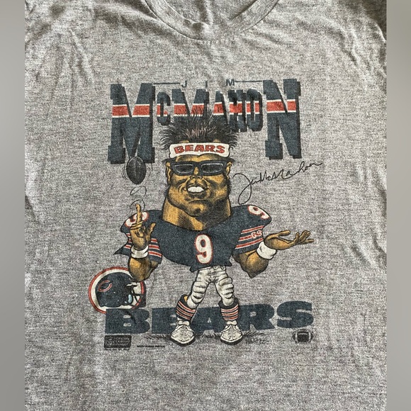 Vintage Jim McMahon caricature shirt - LARGE - Chicago Bears - 1987 - NFL - Picture 2 of 10